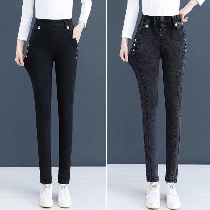 Smidiga, varma, mjuka skinny-jeans för kvinnor